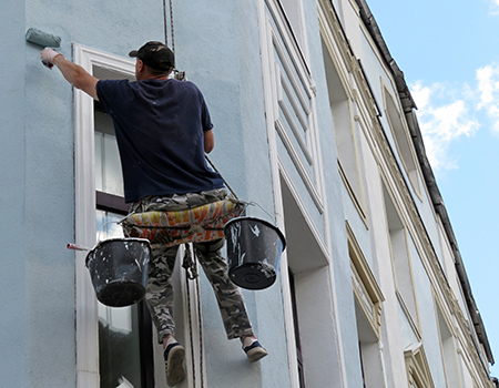 Travaux de ravalement de façade en hauteur près de Cambrai